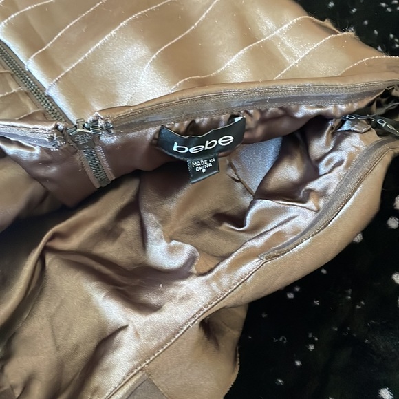 bebe, strapless mini dress, size small, Bronze color - Picture 2 of 7